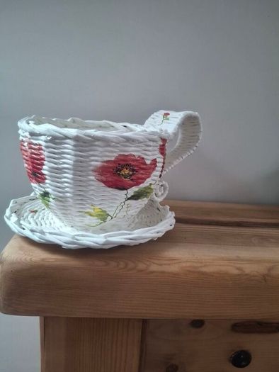 Handmade newspaper basket.