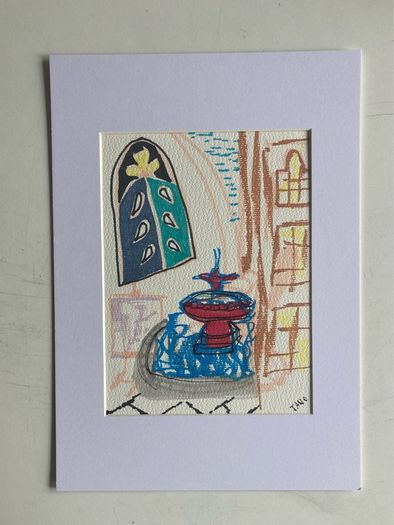 Original Art Picssso Style Meets Roman plaza contemporary Irish Art abstract painting
