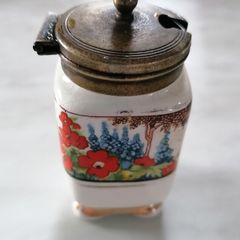 Antique Mustard Pot with Lid