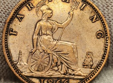 Great Britain 1866 Farthing 1/4d Coin