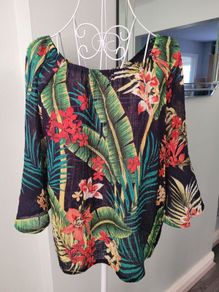 roman tropical print top
