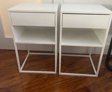 White Vikhammer side/bedside table/lockers