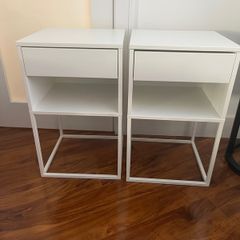 White Vikhammer side/bedside table/lockers