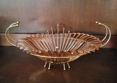 Mid-century glass centrepiece/fruit bowl