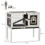 Wooden Rabbit Hutch, Guinea Pig Cage, with Removable Tray, Openable Roof Image 2