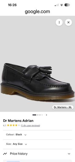 Adrian Dr Martin Polished Smooth Black Loafers UK 6.5