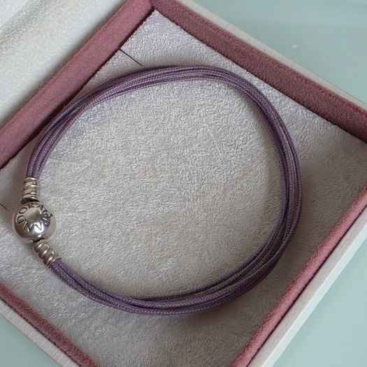 Pandora multi,strand purple/lilac cord bracelet size 19.5cm very good condition