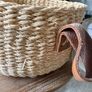 New leather Zara home rigid 21cm x 12cm basket with leather handle Image 2