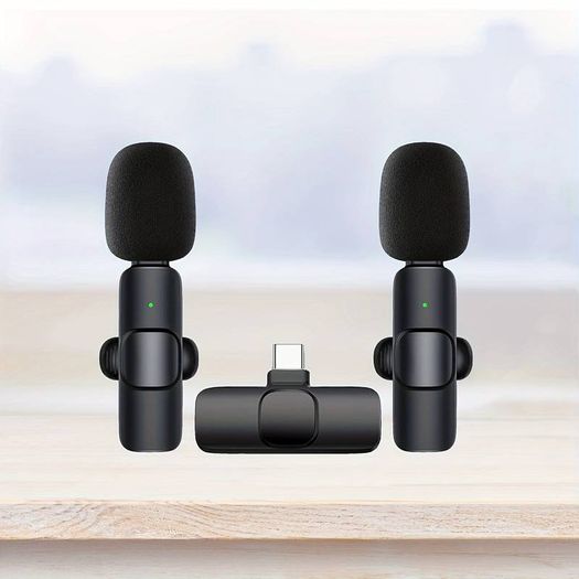 Type-C Wireless Lavalier Microphone For Smartphones Laptops Wireless Condenser Recording Microphone