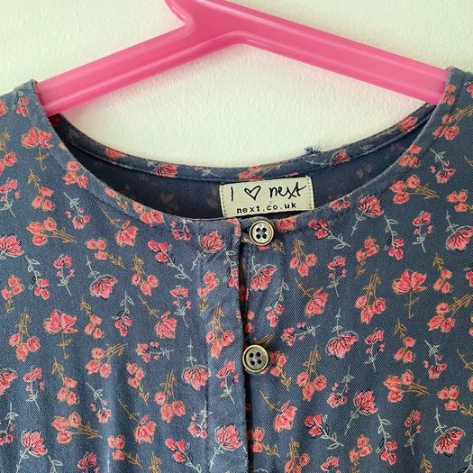 Next Navy Boho Floral Cotton Playsuit 6 Years