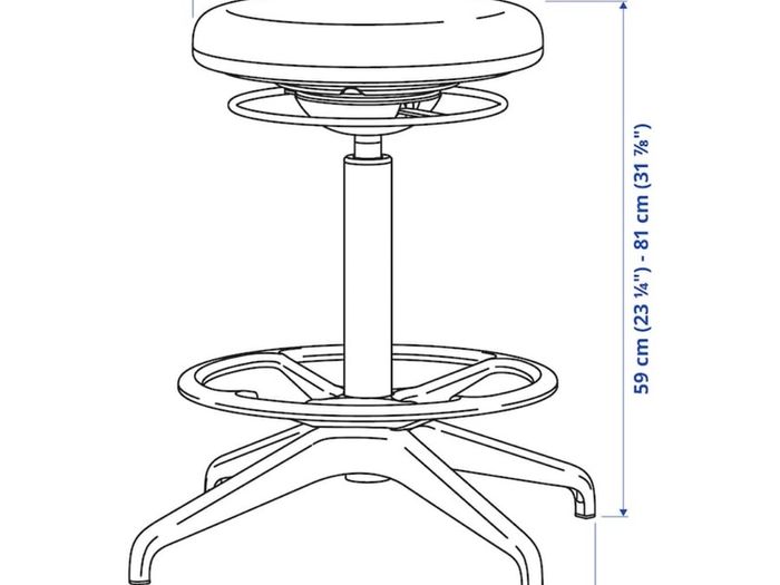 Ergonomic sit stand stool Ikea Lidkullen