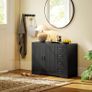 Sideboard, dresser, modern style, 4 drawers, 1 cabinet, 105 x 40 x 76 cm, Black Image 4