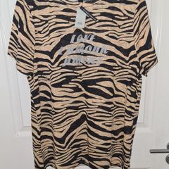 Nwt River Island Zebra Print Tee Size 18