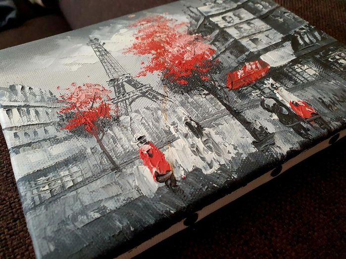 Textured Paris Eiffel Tower Canvas Wall Art