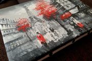 Textured Paris Eiffel Tower Canvas Wall Art