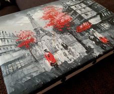 Textured Paris Eiffel Tower Canvas Wall Art