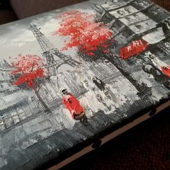 Textured Paris Eiffel Tower Canvas Wall Art