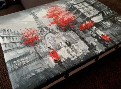 Textured Paris Eiffel Tower Canvas Wall Art