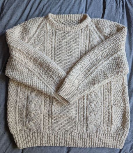 SWAP Aran Knit Jumper Cream L