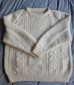 SWAP Aran Knit Jumper Cream L