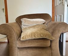 brown armchair