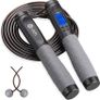 NEW SALE | Skipping Rope Adult Fitness, Digital Speed Jump Rope with Counter [Ropeless for Indoor Use] for Women Men and Kids, Weighted Handles, Adjustable Rope Image 5