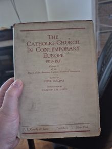 the Catholic church in Contemporary Europe 1919 to 1931 Volume 2 Peter guilday
