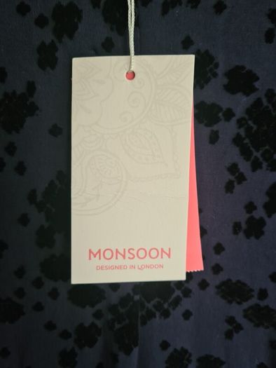 Monsoon half sleeve dress midi navy floral Size UK 14 EU 42  Brand new BNWT RRP 90euro