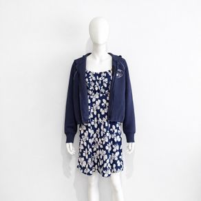 Pre Owned Disney Stitch x Primark Floral Dress & Zip Hoodie Set