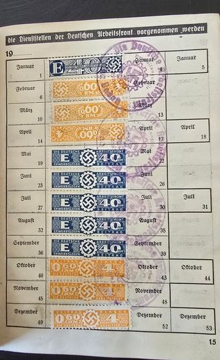 WW2 German Labour Front (DAF) Membership Book