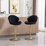 Set of 2 Luxury Bar Stools swivel with a stunning gold chrome base Image 2