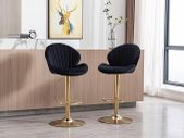 Set of 2 Luxury Bar Stools swivel with a stunning gold chrome base