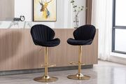 Set of 2 Luxury Bar Stools swivel with a stunning gold chrome base