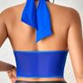 Royal Blue Halter Neck Crop Top Image 2