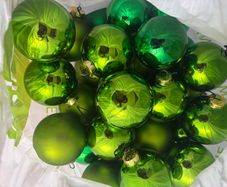 3 Dozen Green Xmas Baubles. ( Good Quality )