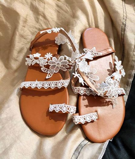 Womens Lace Flat Sandals Size 43