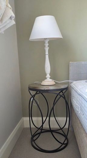 King size bed + headboard + mattress + bedside tables + lamps