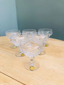 Full Set Of 6 Webb Corbett Crystal Desert Dishes