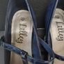Black and navy suede heels size 8 Image 5