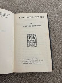 Oxford University Press World's Classics edition of Anthony Trollope's Barchester Towers