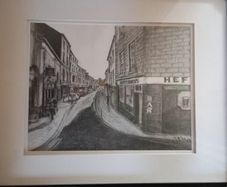 Wexford town main Street pencil charcoal art original