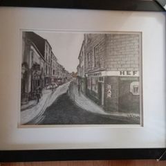 Wexford town main Street pencil charcoal art original