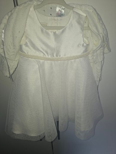 Monsoon Christening dress, headband and Cardigan