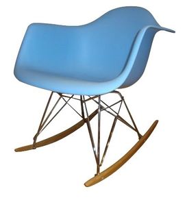 Charles Eames Style Baby Blue Retro Rocking Chair