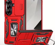 Premium Heavy-Duty Protective Phone Case for Samsung Z Fold 7, with Sliding Lens Cover Protection, 360 Hidden Rotating Magnetic Ring Stand Bracket