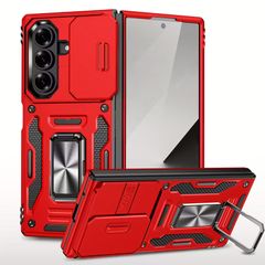 Premium Heavy-Duty Protective Phone Case for Samsung Z Fold 7, with Sliding Lens Cover Protection, 360 Hidden Rotating Magnetic Ring Stand Bracket