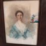 19th century watercolour of a young woman. Rosewood Frame Image 2