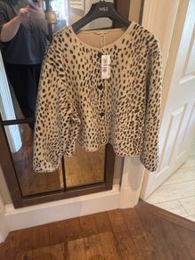 Marks and Spencer faux leopard print soft hair jacket