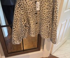 Marks and Spencer faux leopard print soft hair jacket