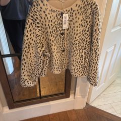Marks and Spencer faux leopard print soft hair jacket
